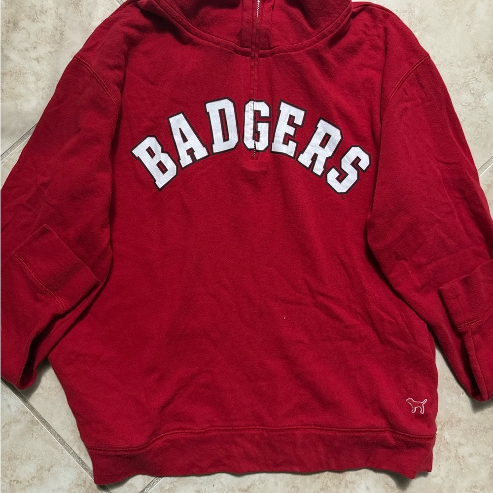 Red Badgers zip sweatshirt pink VS medium